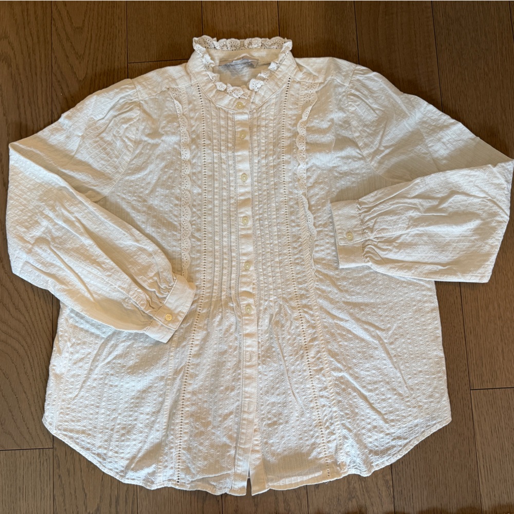 SOLD LOFT White Textured Blouse